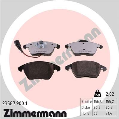 Слика на комплет феродо, дискови кочници ZIMMERMANN rd:z 23587.900.1 за VW Passat 6 Sedan (B6,3c2) 1.4 TSI EcoFuel - 150 коњи Бензин/Метан (CNG)