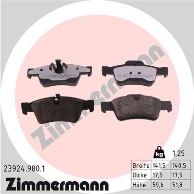 Слика на Комплет феродо, дискови кочници ZIMMERMANN rd:z 23924.980.1