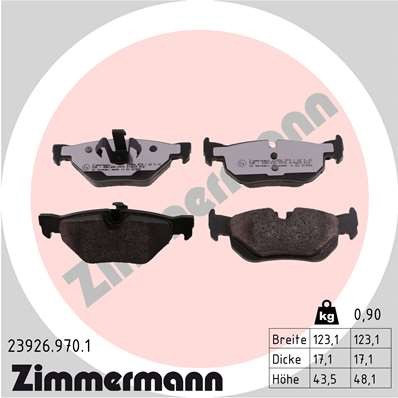 Слика на комплет феродо, дискови кочници ZIMMERMANN rd:z 23926.970.1 за BMW 1 Cabrio E88 123 d - 204 коњи дизел