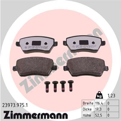 Слика на Комплет феродо, дискови кочници ZIMMERMANN rd:z 23973.975.1