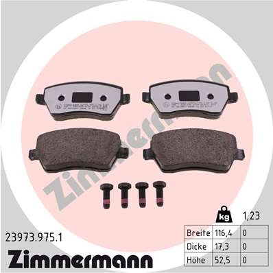 Слика на комплет феродо, дискови кочници ZIMMERMANN rd:z 23973.975.1 за Renault Megane 4 Hatchback 1.2 TCe 130 (B9MR) - 130 коњи бензин