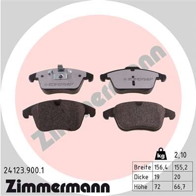 Слика на комплет феродо, дискови кочници ZIMMERMANN rd:z 24123.900.1 за Ford Mondeo 4 Saloon 2.5 - 220 коњи бензин