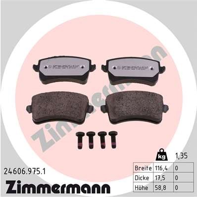 Слика на Комплет феродо, дискови кочници ZIMMERMANN rd:z 24606.975.1