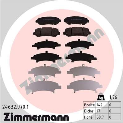 Слика на Комплет феродо, дискови кочници ZIMMERMANN rd:z 24632.970.1