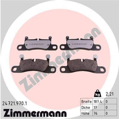 Слика на комплет феродо, дискови кочници ZIMMERMANN rd:z 24721.970.1 за Porsche 911 (991) 3.4 Carrera 4 - 350 коњи бензин