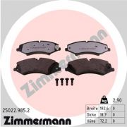 Слика 1 на комплет феродо, дискови кочници ZIMMERMANN rd:z 25022.985.2