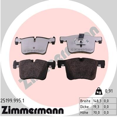 Слика на комплет феродо, дискови кочници ZIMMERMANN rd:z 25199.995.1 за BMW 1 F21 125 d - 211 коњи дизел