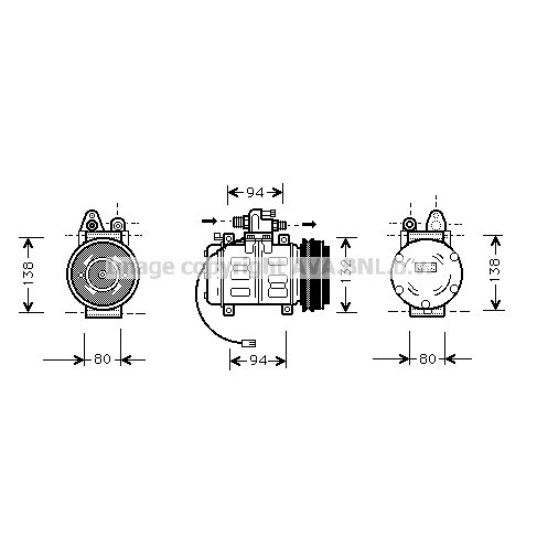 Слика на Компресор за клима AVA QUALITY COOLING AIK180 за Audi 100 Avant (44, 44Q, C3) 1.8 quattro - 88 коњи бензин