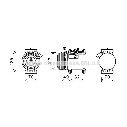 Слика на Компресор за клима AVA QUALITY COOLING CTK039 за CHEVROLET BEAT M300 1.0 LPG - 68 коњи Бензин/Автогаз (LPG)