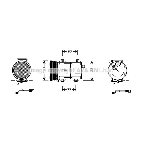 Слика на Компресор за клима AVA QUALITY COOLING FDAK284 за Ford Granada MK 3 (gae,gge) 2.0 i - 116 коњи бензин