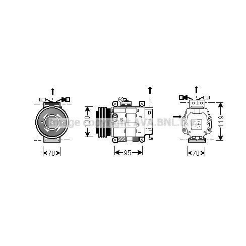 Слика на Компресор за клима AVA QUALITY COOLING FTK049