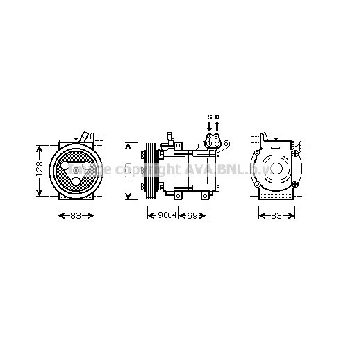 Слика на Компресор за клима AVA QUALITY COOLING KAK051