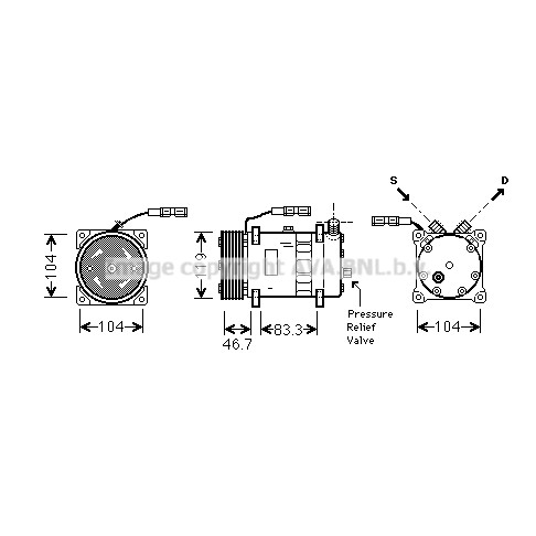 Слика на Компресор за клима AVA QUALITY COOLING MNAK048 за камион MAN TGA 18.310, 18.320 FK, FLK, FK-L, FLRK - 310 коњи дизел