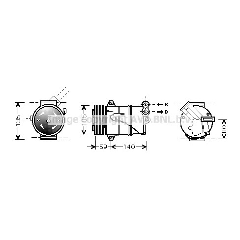 Слика на Компресор за клима AVA QUALITY COOLING OLAK437 за Opel Astra H Hatchback 1.9 CDTI 16V - 120 коњи дизел