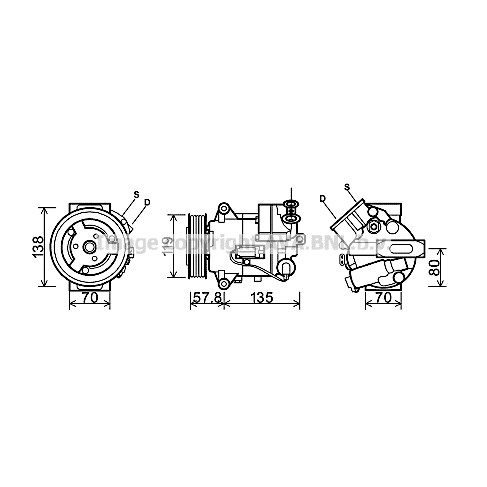 Слика на Компресор за клима AVA QUALITY COOLING OLAK496 за Opel Insignia Sports Tourer 1.6 - 116 коњи бензин