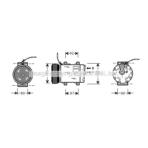 Слика на Компресор за клима AVA QUALITY COOLING RTK067 за Renault Laguna (B56,556) 2.2 dT (B569) - 113 коњи дизел