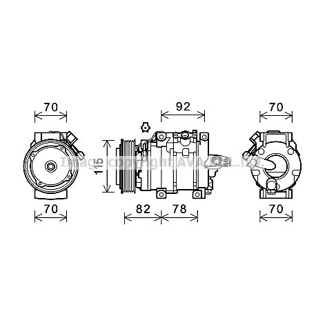 Слика на Компресор за клима AVA QUALITY COOLING SUK112 за Subaru Tribeca (B9) 3.0 - 250 коњи бензин