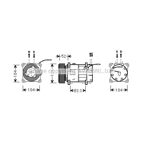 Слика на Компресор за клима AVA QUALITY COOLING VOK122 за Volvo S90 Saloon 2.5 - 179 коњи бензин