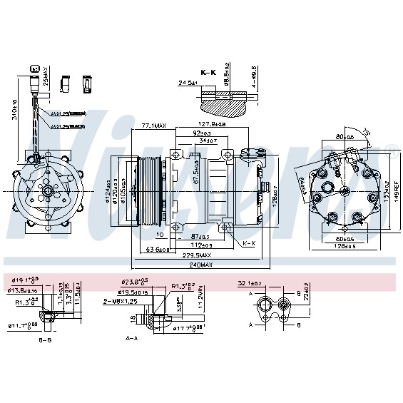 Слика на Компресор за клима NISSENS 890022 за камион Scania P,G,R,T Series P 320 - 320 коњи дизел