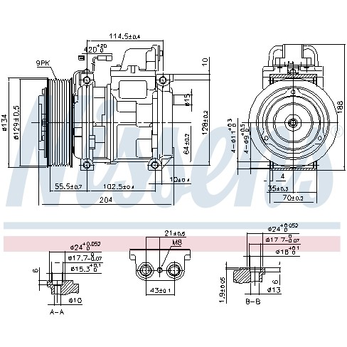 Слика на Компресор за клима NISSENS 890023 за камион Mercedes Actros 1996 1843 S, 1843 LS - 428 коњи дизел