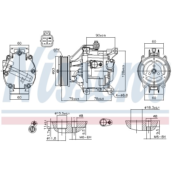 Слика на Компресор за клима NISSENS 890036 за Toyota Corolla Hatchback (E12U,E12J) 1.8 VVTL-i TS - 192 коњи бензин