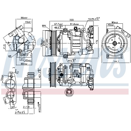 Слика на Компресор за клима NISSENS 890044 за Renault Megane 3 Grandtour 1.6 16V (KZ0H) - 101 коњи бензин