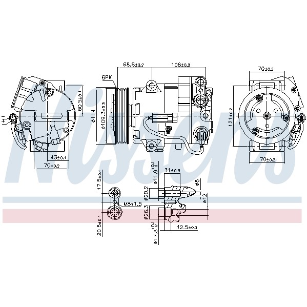 Слика на Компресор за клима NISSENS 890058 за Opel Astra J 1.7 CDTI - 131 коњи дизел