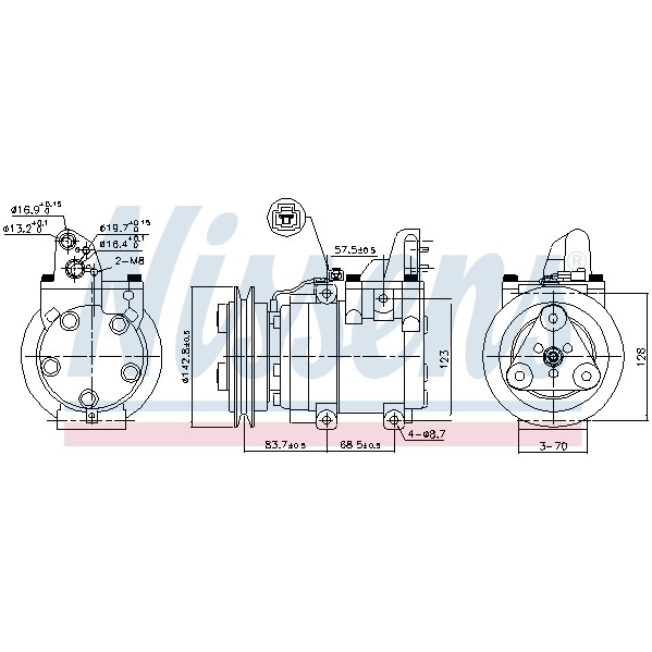 Слика на Компресор за клима NISSENS 890059 за Mazda BT-50 (CD) 2.5 MRZ-CD 4x4 - 143 коњи дизел