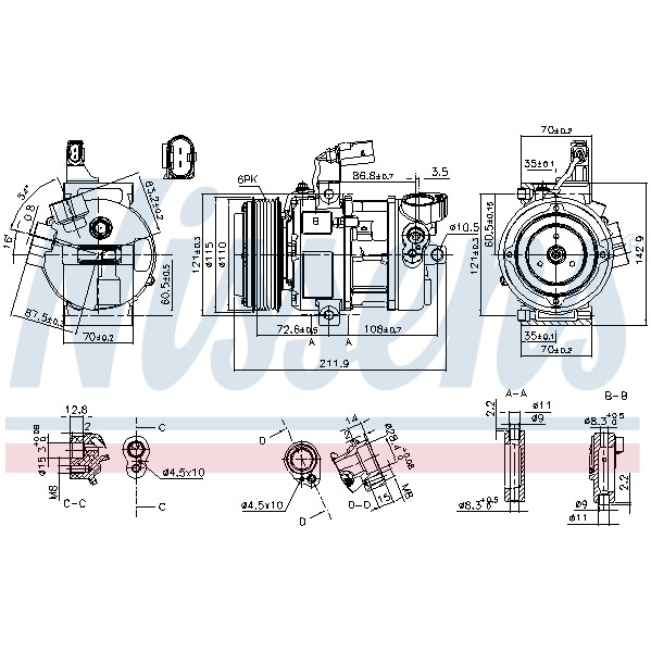 Слика на Компресор за клима NISSENS 890087 за VW UP 1.0 - 75 коњи бензин