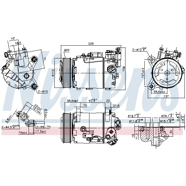 Слика на Компресор за клима NISSENS 890099 за Mini Clubman (F54) John Cooper Works - 231 коњи бензин