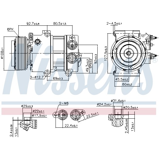 Слика на Компресор за клима NISSENS 890179 за Ford Mondeo 4 Turnier 2.0 Flexifuel - 145 коњи Бензин/Етанол