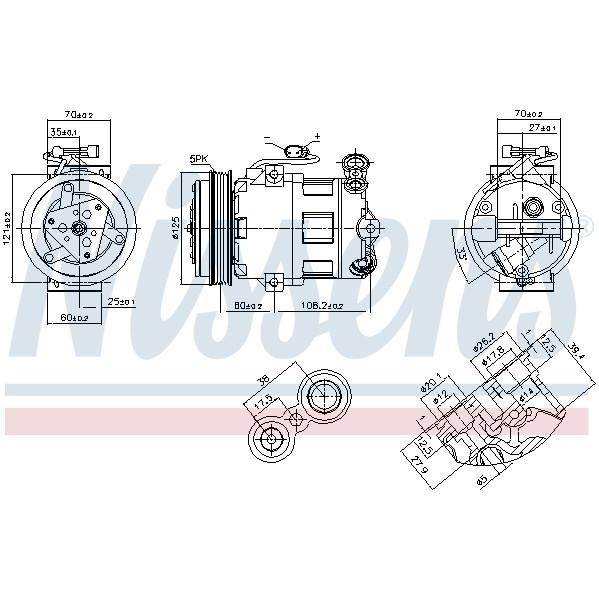 Слика на Компресор за клима NISSENS 890185 за Opel Tigra TwinTop 1.4 - 90 коњи бензин