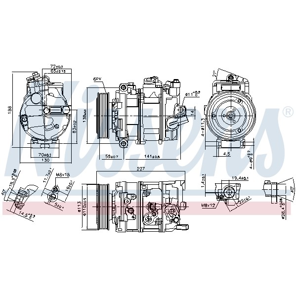 Слика на Компресор за клима NISSENS 89020 за VW Passat 7 Sedan (362) 1.6 TDI - 105 коњи дизел