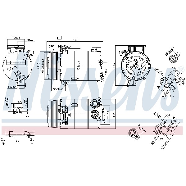 Слика на Компресор за клима NISSENS 890213 за Ford Mondeo 4 Turnier 2.0 EcoBoost - 240 коњи бензин