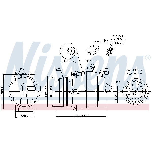 Слика на Компресор за клима NISSENS 89022 за Mercedes Sprinter 2-t Platform (901,902) 210 D - 102 коњи дизел