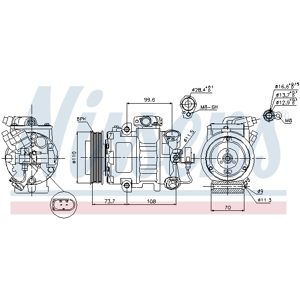 Слика на Компресор за клима NISSENS 89026 за Seat Ibiza 3 (6L) 2.0 - 116 коњи бензин