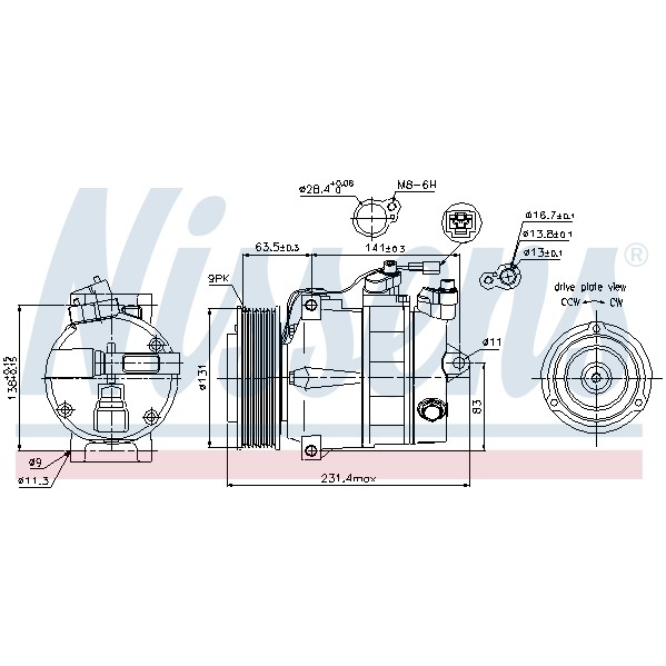 Слика на Компресор за клима NISSENS 89030 за Mercedes Sprinter 3-t Box (903) 308 CDI - 82 коњи дизел