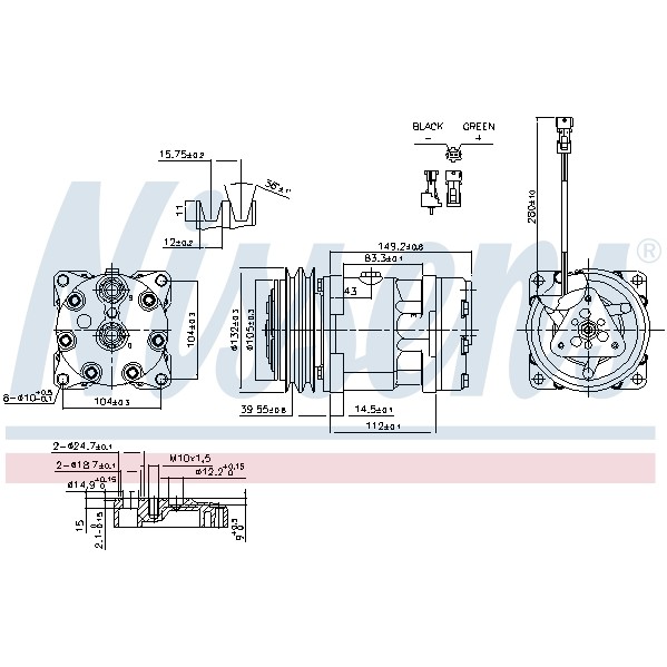 Слика на Компресор за клима NISSENS 890336 за камион Renault Midlum 210.16/C, 220.16/C, 22.16/D - 209 коњи дизел