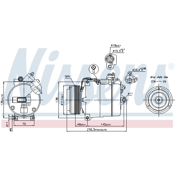 Слика на Компресор за клима NISSENS 89034 за камион Isuzu N Series NMR 85L, NPR 85L - 150 коњи дизел