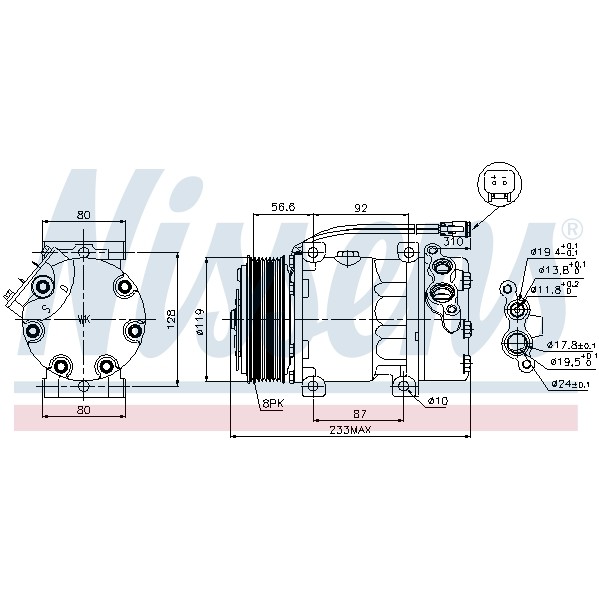 Слика на Компресор за клима NISSENS 89035 за камион Scania 4 Series 114 C/360 - 88 коњи бензин