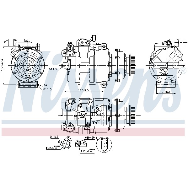 Слика на Компресор за клима NISSENS 89036 за VW Multivan 5 2.5 TDI 4motion - 130 коњи дизел