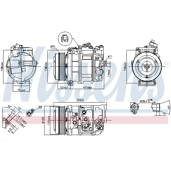 Слика на Компресор за клима NISSENS 890379 за Mercedes GLK-class (x204) 300 4-matic - 252 коњи бензин