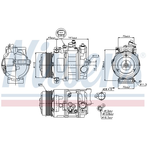 Слика на Компресор за клима NISSENS 89039 за Mercedes Vito BOX (w639) 111 CDI 4x4 - 109 коњи дизел