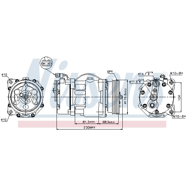 Слика на Компресор за клима NISSENS 89040 за VW Caddy 2 Box (9K9A) 1.9 SDI - 64 коњи дизел