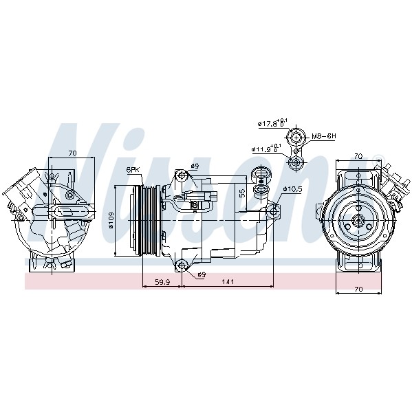 Слика на Компресор за клима NISSENS 89041 за Opel Astra H Van 1.9 CDTI 16V - 120 коњи дизел