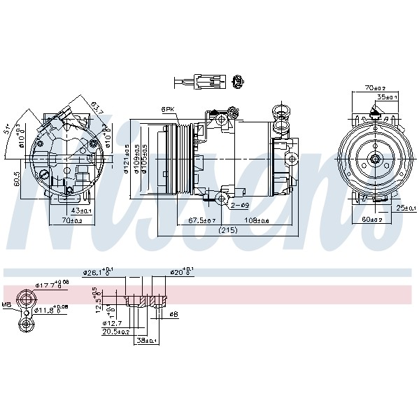 Слика на Компресор за клима NISSENS 89042 за Opel Astra G Box 2.0 DI - 82 коњи дизел