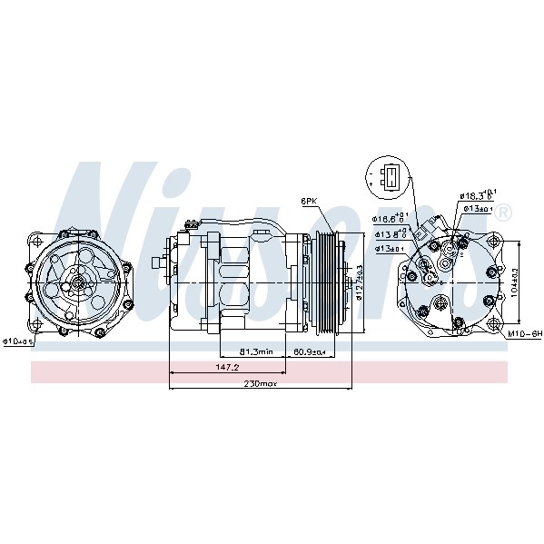 Слика на Компресор за клима NISSENS 89044 за VW LT 28-35 2 Bus (2DM) 2.8 TDI - 125 коњи дизел