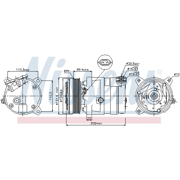 Слика на Компресор за клима NISSENS 89058 за Opel Astra F Estate 1.6 i - 75 коњи бензин