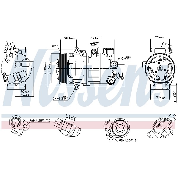 Слика на Компресор за клима NISSENS 890607 за VW Transporter 6 Box (SGA, SGH) 2.0 TDI - 204 коњи дизел