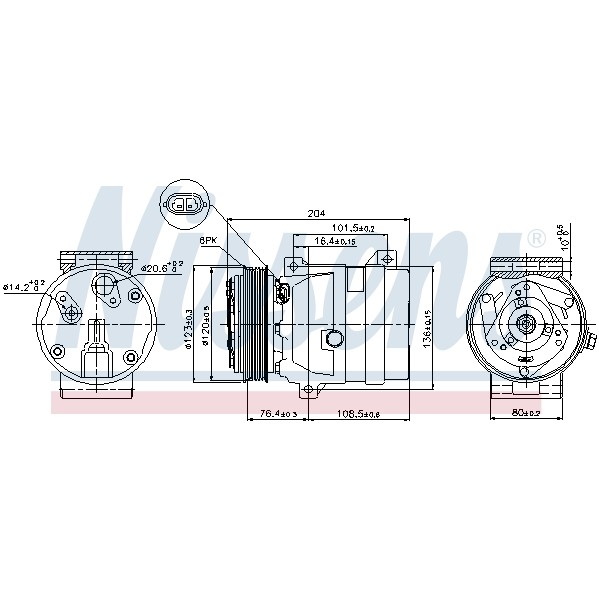 Слика на Компресор за клима NISSENS 89063 за Renault 21 Saloon 2.0 (L483) - 116 коњи бензин